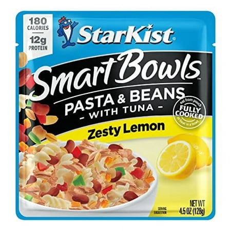 StarKist Smart Bowls Zesty Lemon  4.5 Oz Pouch (Pack of 12) â€“ Features Pasta & Beans with Wild Caught Light Tuna