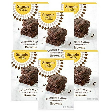 Simple Mills Chocolate Brownie Baking Mix  Made of Almond Flour  Gluten Free  12.9 Ounces (Pack of 6)