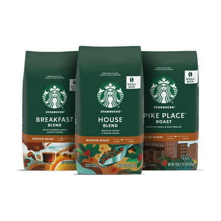 Starbucks Medium Roast Whole .. .. Bean Coffeeâ€”Variety Packâ€”3 .. Bags .. (12 Oz .. Each)
