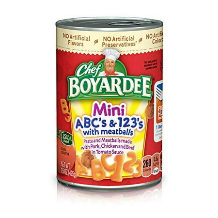 Chef Boyardee Mini ABC S and 123 S with Meatballs  15 Oz  4 Pack