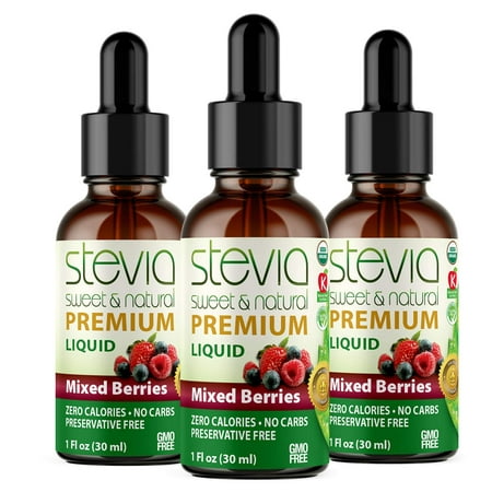 Pack) Berries Stevia Drops |Organic Liquid Stevia |Best Sugar Substitute |100% Pure Extract | All Naturally Sweet| Non-Bitter 0 Calorie NON-GMO  Diabe