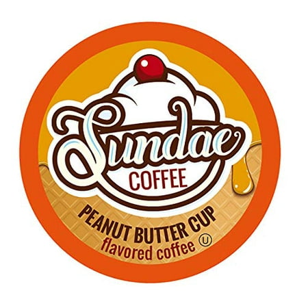 Sundae Ice Cream Flavored Coffee Pods  Compatible with 2.0 Keurig K-Cup Brewer  (Peanut Butter Cup) 48 Count