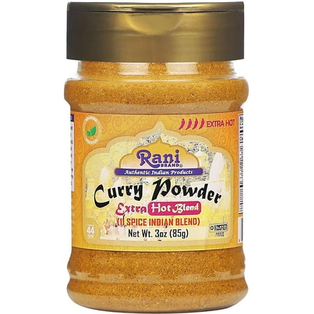 Rani Curry Powder EXTRA HOT (11-Spice Authentic Indian Blend) 3oz (85g) PET Jar ~ All Natural | Salt-Free | Vegan | No Colors | Gluten Friendly | NON-