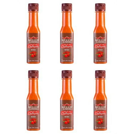 Mexico Lindo Chiltepin Hot Sauce | 14 200 Scoville Level | Traditional Spicy Flavor | 5 Fl Oz Bottles (Pack of 6)