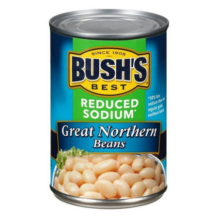 Bush S Best Reduced Sodium Great Northern Beans 15.8 Oz  Pack of 4