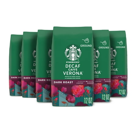 Starbucks Decaf Caffé Verona Dark Roast Ground Coffee  12 Ounce (Pack of 6)