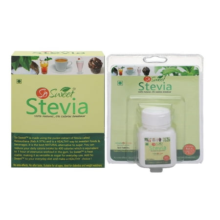 So Sweet Combo of 500 Stevia Tablets and 50 Sachets 100% Natural Sweetener for Weight Management- Sugar Free