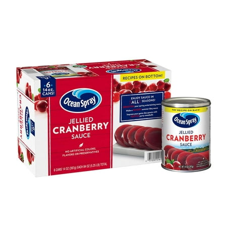 Ocean Spray Jellied Cranberry CI30 Sauce - 6/14oz