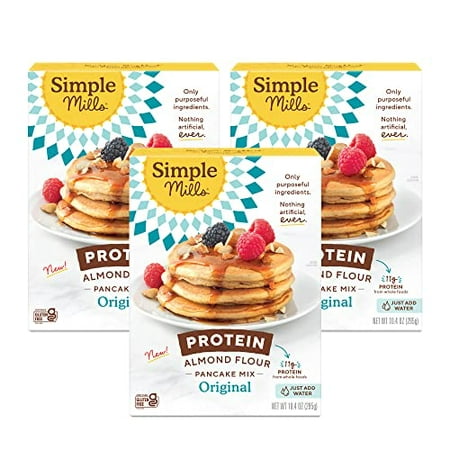 Simple Mills Just Add Water Almond Flour Pancake Mix  Original Protein - Gluten Free  Plant Based  Paleo Friendly  Breakfast  10.4 Ounce (Pack of 3)