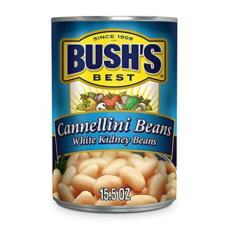 BUSH S BEST Canned Cannellini Beans  Source of Plant Based Protein and Fiber  Low Fat  Gluten Free  15.5 Oz