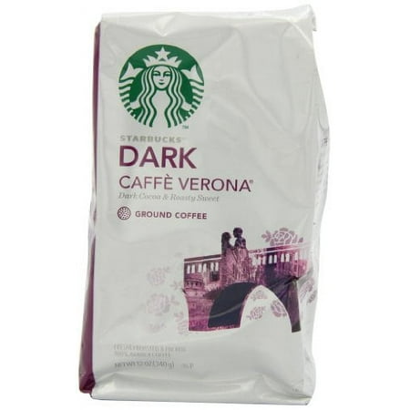 Starbucks Caffe Verona Coffee  Dark  Ground  12-Ounce Bags (Pack of 3)