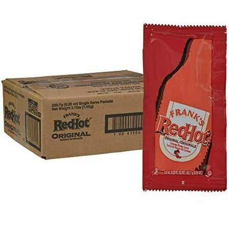 Frank S RedHot Original Cayenne Pepper Sauce Packets  One 200 Count Package O...