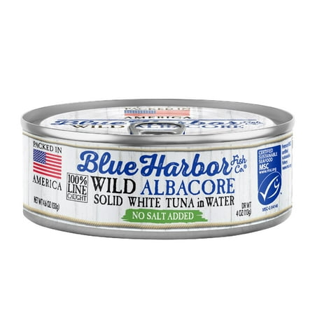 Wild Albacore Solid White Tuna in Water No Salt Added - 4.6 Oz Can (Pack of 12)
