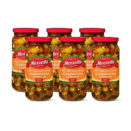 Hot Chicago Style Giardiniera Sandwich Mix  16 FL OZ (Pack of 6)