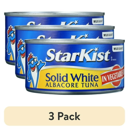 (3 Pack) StarKist Solid White Albacore Tuna in Oil  19g Protein  12 Oz Can
