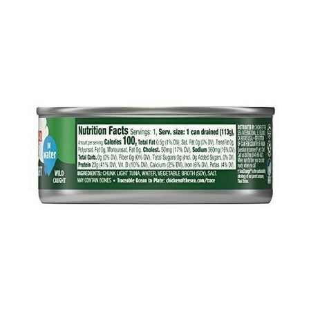 Chicken of the Sea Chunk Light Tuna in Water  Wild Caught Tuna  5-Ounce Cans ...