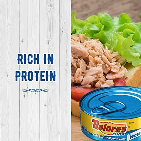 Dolores Tuna Chunk Light Yellowfin Tuna in Water  5oz Canned Tuna  24 Pack