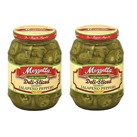 Jalapeno Peppers Deli Sliced Tamed 32 Fl Oz PK of 2 Kosher Spicy by Mezzetta