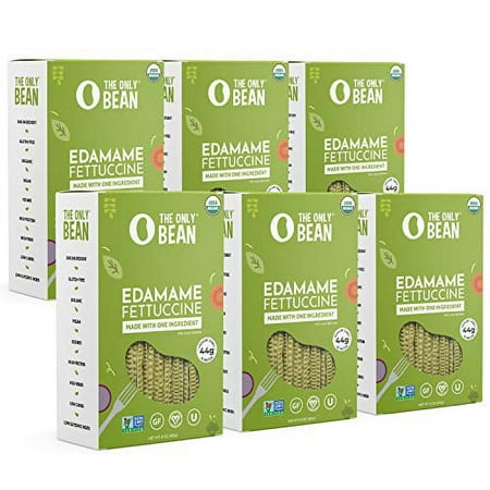 The Only Bean - Organic Edamame Fettuccine Pasta - High Protein  Keto Friendly  Gluten-Free  Vegan  Non-GMO  Kosher  Low Carb  Plant-Based Bean Noodle