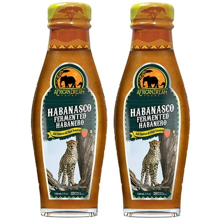African Dream Foods Habanasco- Fermented Habanero Hot Sauce  5 Fl Oz  2PK