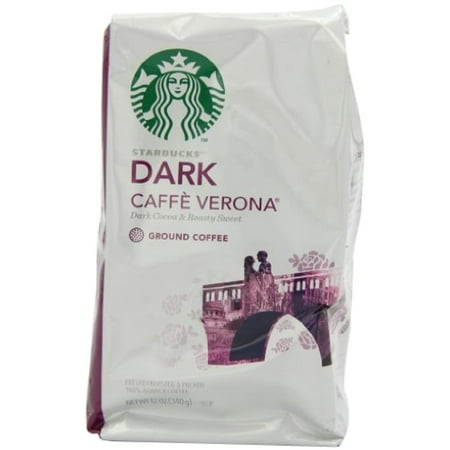 Starbucks Caffe Verona Coffee  Dark  Ground  12-Ounce Bags (Pack of 3)