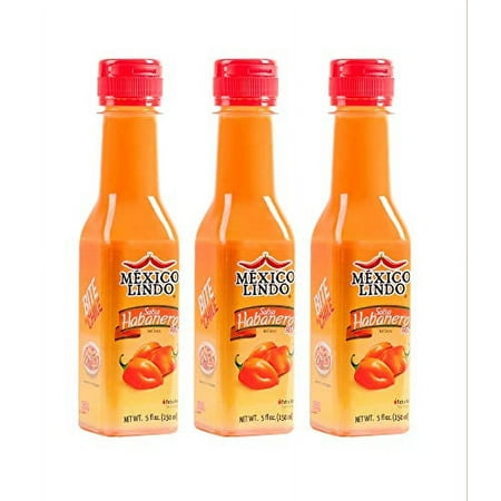 Mexico Lindo Habanero Hot Sauce  Sugar Free  3 Pack  5 Fl Oz
