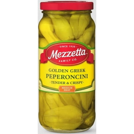 Mezetta Golden Greek Peprncini  16 Ounce -- 6 per Case