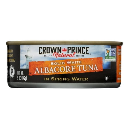Crown Prince Albacore Tuna in Spring Water - Solid White - Case of 12 - 5 Oz.