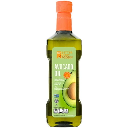 BetterBody Foods Refined Avocado Oil  Non-GMO Cooking Oil  Kosher  Keto and Paleo Diet Friendly  for High-Heat Cooking  Frying  Baking  100% Pure Avoc