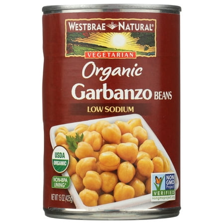 (12 Pack) Westbrae Canned Vegetables  Garbanzo Beans Organic  15 Oz.