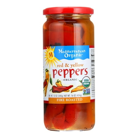 Mediterranean Organic Organic Fire Roasted Red & Yellow Peppers - Case of 12 - 16 Oz