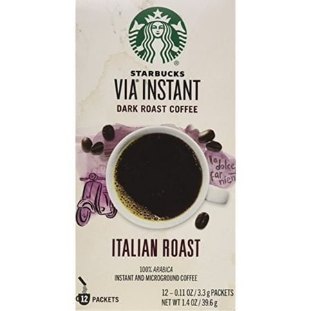 Starbucks Via Ready Brew Italian Roast Coffee 1.4Oz 12 Single Serve Packets