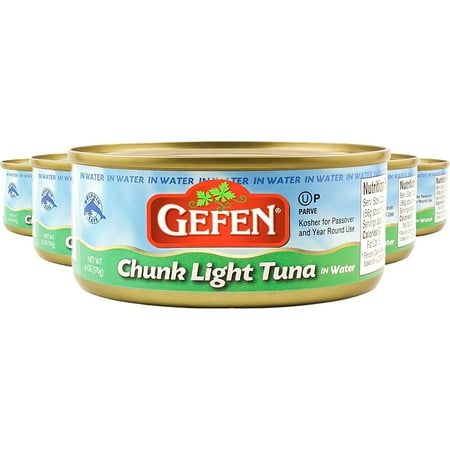 Gefen Chunk Light Tuna in Water 6oz 6 Pack  Low Fat  Kosher for Passover
