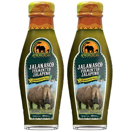 African Dream Foods Jalanasco - Fermented Jalapeno Hot Sauce  5 Fl Oz  2PK