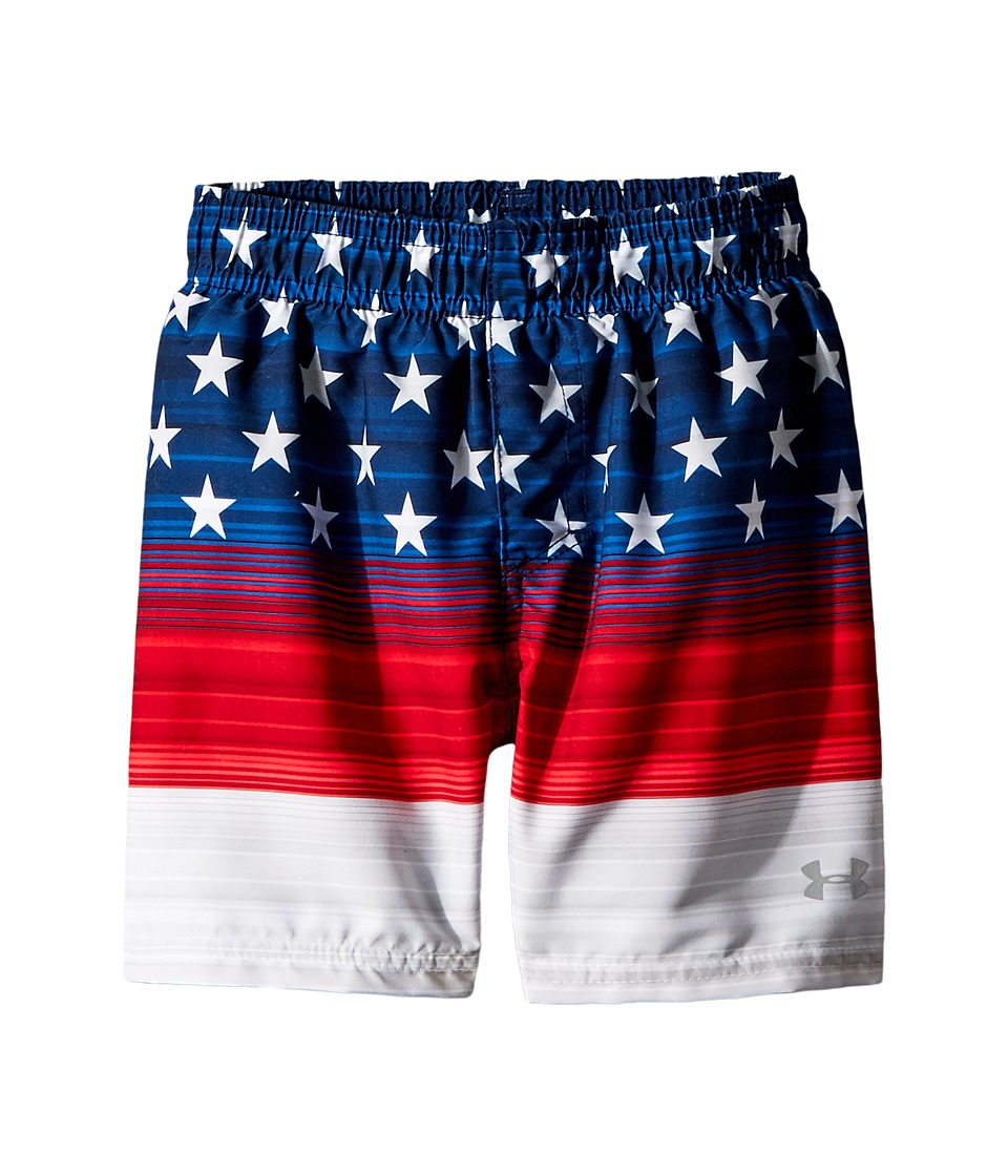 Toddler Boy's Under Armour Americana Stripe Volley Shorts, Size 3T - Red