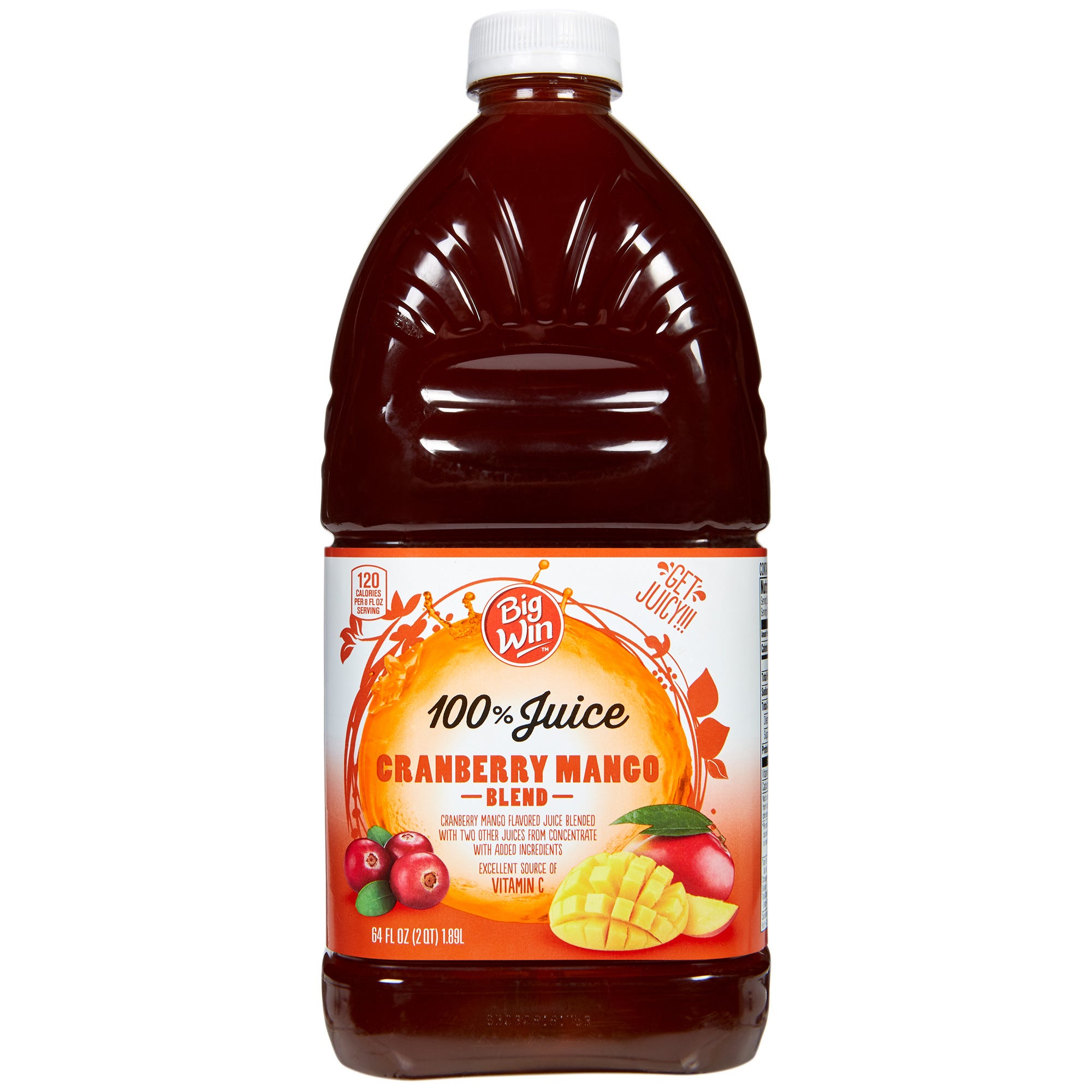 Big Win Cranberry Mango Juice Blend, 100% Juice - 64 Fl Oz