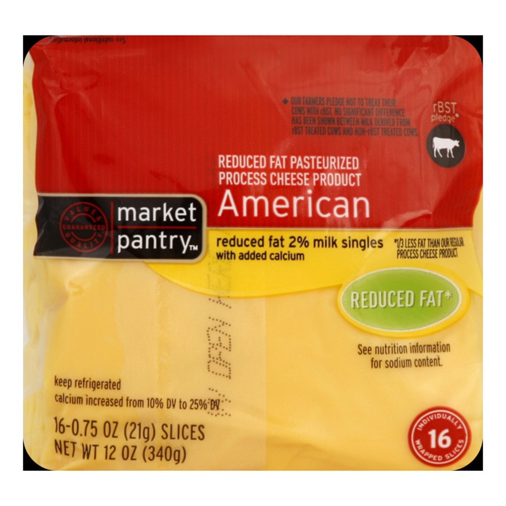 Reduced Fat American Cheese Singles - 16ct - Market Pantry Image