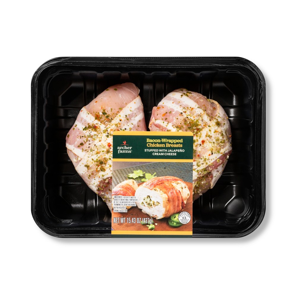 Bacon Wrapped Jalapeno Stuffed Chicken Breast Meal Kit - 15.43oz - Serves 2 - Archer Farms Image