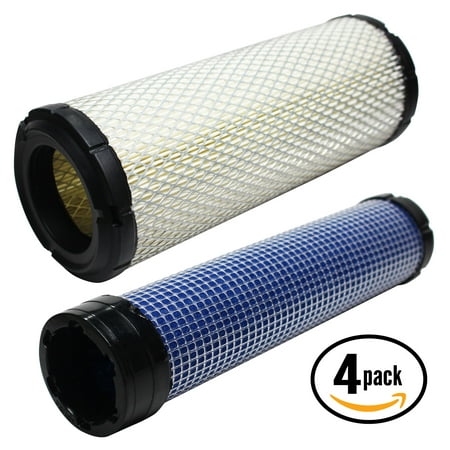 4-Pack Replacement Kohler CH740S-CH740-0036 Engine Air Filter & Inner Air Filter - Compatible Kohler 2508304-S Inner Air Filter & 2508301-S Filter