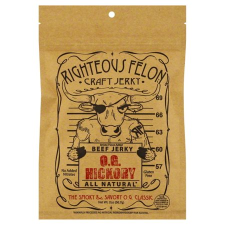 Righteous Felon Beef Jerky O.G. Hickory -- 2 oz