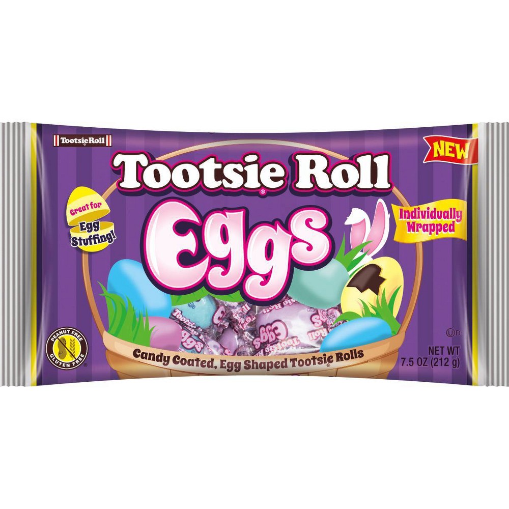 Individually Wrapped Tootsie Roll Candy Eggs  Easter Basket Stuffers  7.5 Ounce (Single)