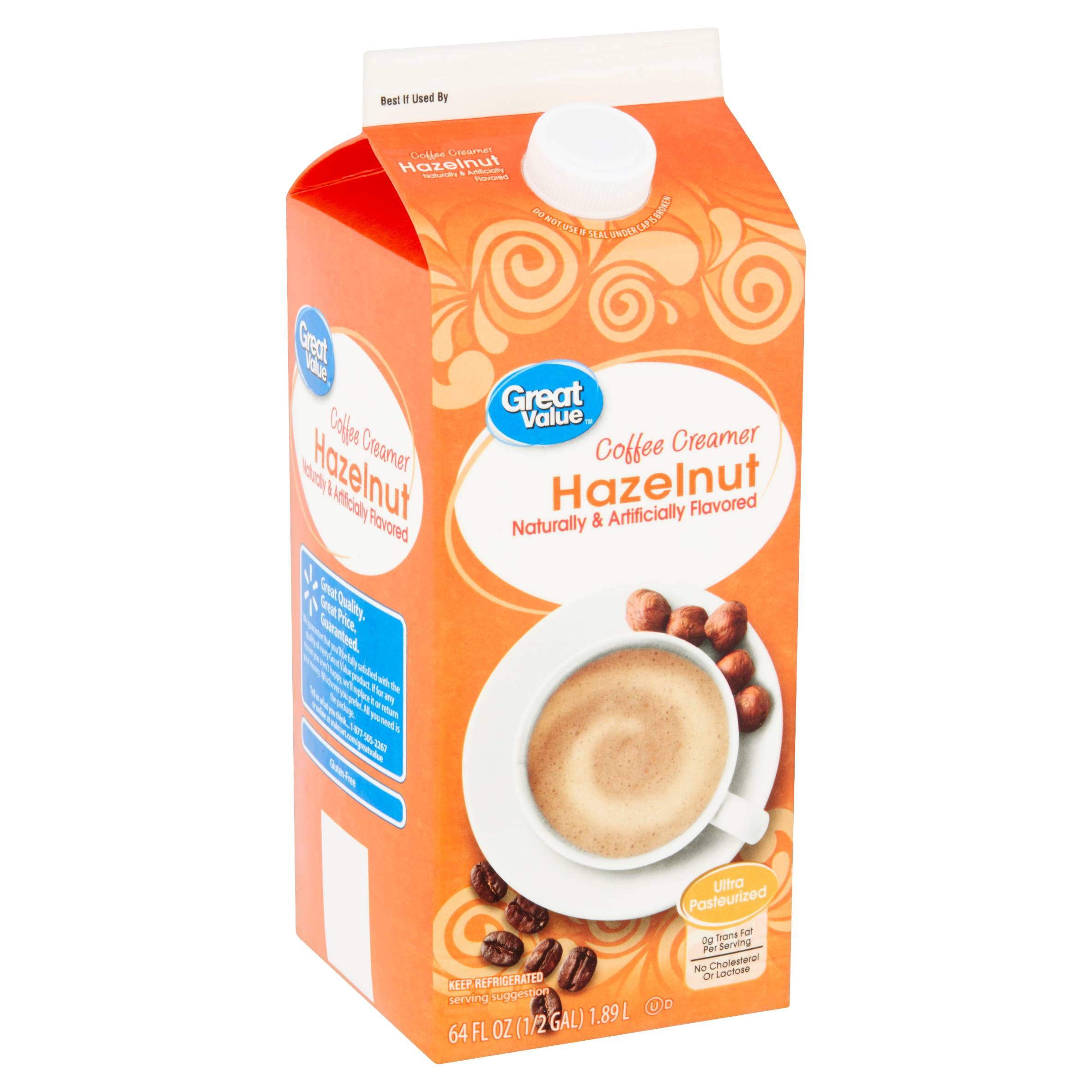 Great Value Hazelnut Coffee Creamer, 64 Fl Oz Nutrition and Ingredients