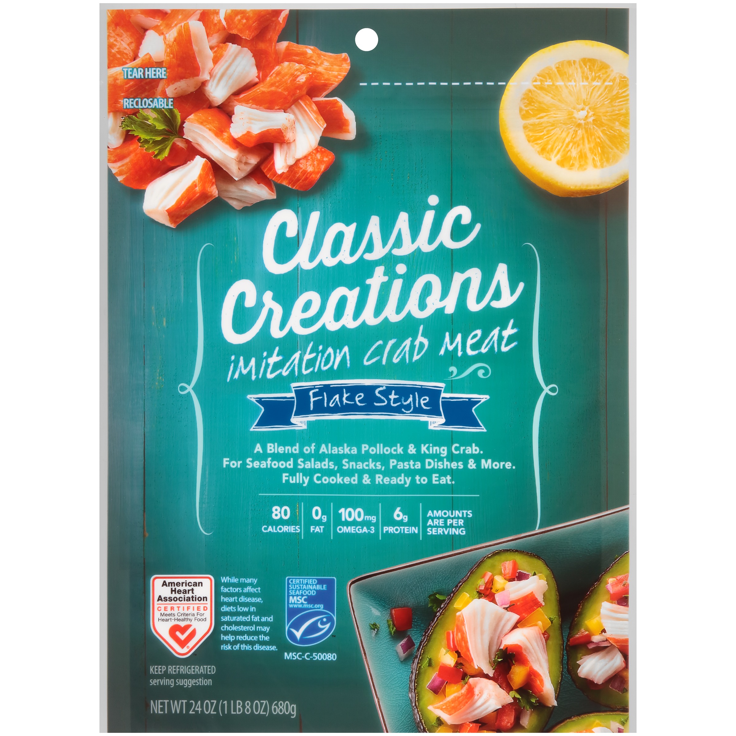 Classic Creations Flake Style Imitation Crab Meat 24 Oz. Pouch