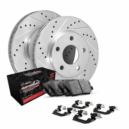 R1 Concepts Front Brakes and Rotors Kit |Front Brake Pads| Brake Rotors and Pads| Performance Off-Road Brake Pads and Rotors | Hardware Kit WGVH1-4804