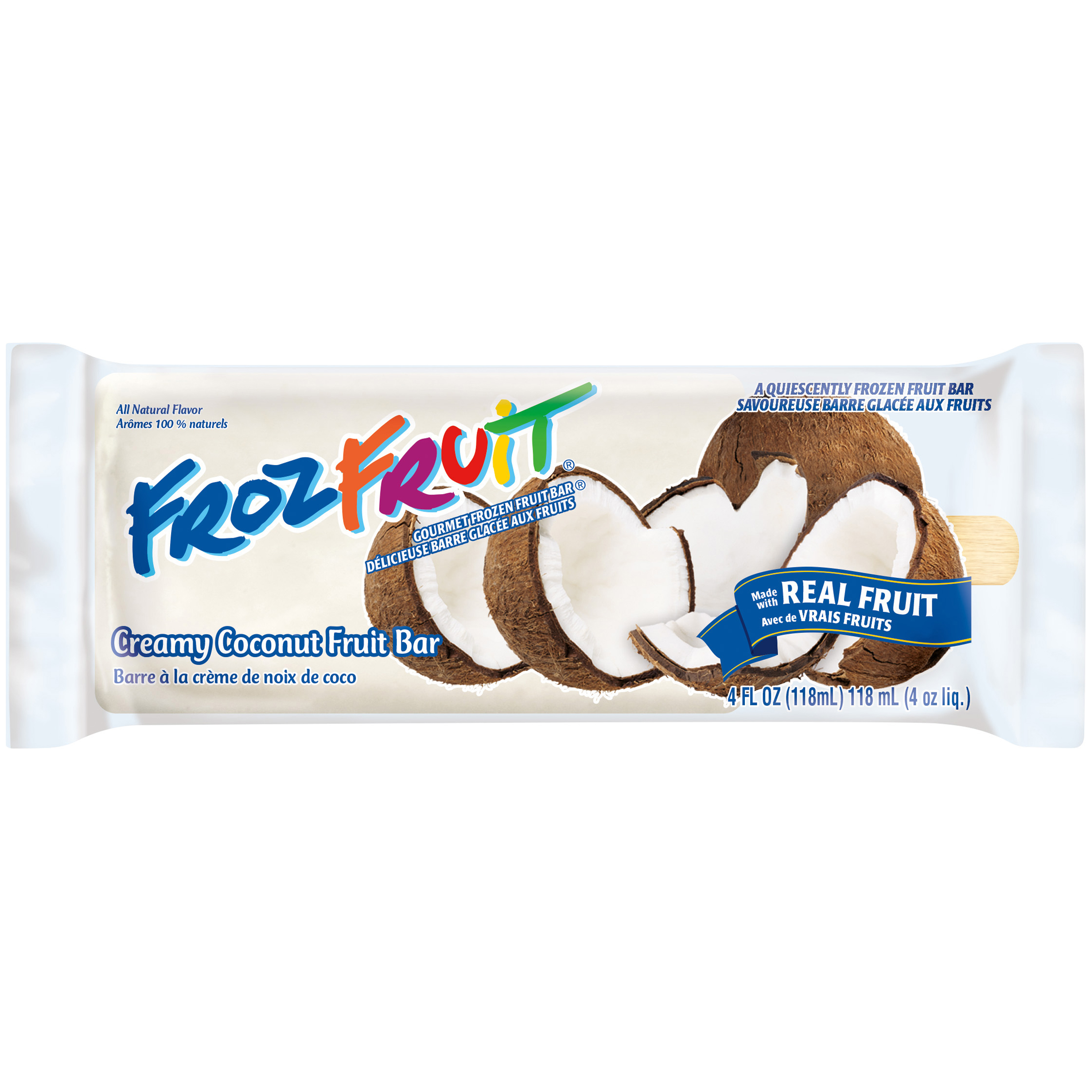 CREAMY COCONUT GOURMET FROZEN FRUIT BAR, CREAMY COCONUT