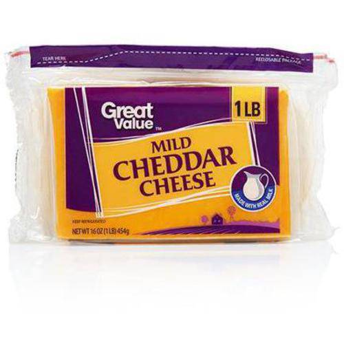 Great Value Mild Cheddar Cheese, 16 Oz Image