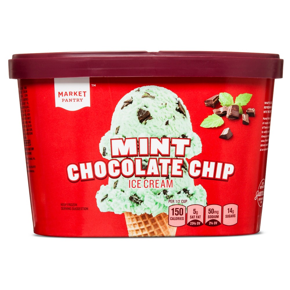 Mint Chocolate Chip Ice Cream - 1.5qt - Market Pantry Image