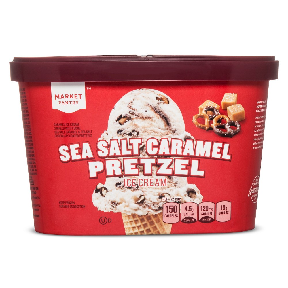Sea Salt Caramel Pretzel Ice Cream - 1.5qt - Market Pantry Image