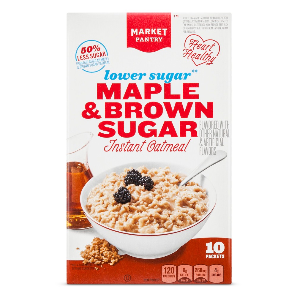 Maple & Brown Sugar Instant Oatmeal - 10ct - Market Pantry Image