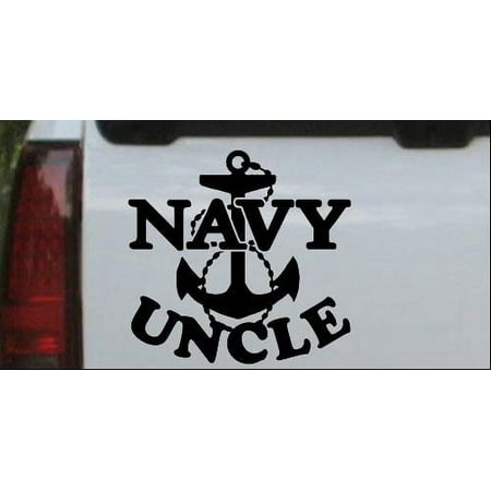 Navy Uncle Car or Truck Window Laptop Decal Sticker Matte Black 6in X 5.8in